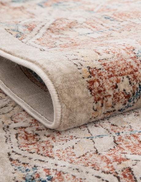Beige 5' 3 x 5' 3 Oslo Round Area Rug 100% Polypropylene Traditional Classic Vintage Distressed Carpet for Indoor Home Decor for Sale at Rug Engine
