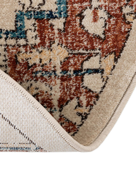 Beige 5' 3 x 5' 3 Oslo Round Area Rug 100% Polypropylene Traditional Classic Vintage Distressed Carpet for Indoor Home Decor for Sale at Rug Engine