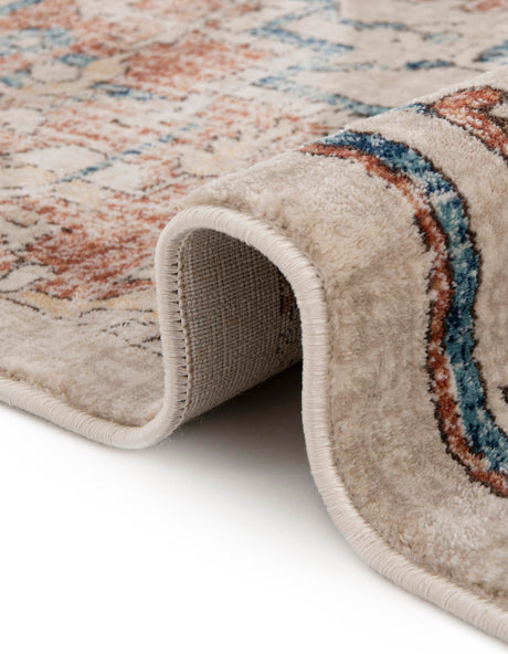 Beige 5' 3 x 5' 3 Oslo Round Area Rug 100% Polypropylene Traditional Classic Vintage Distressed Carpet for Indoor Home Decor for Sale at Rug Engine