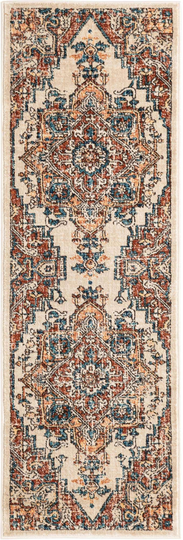 Beige 2' x 6' 1 Oslo Runner Area Rug 100% Polypropylene Traditional Classic Vintage Distressed Carpet for Indoor Home Decor for Sale at Rug Engine