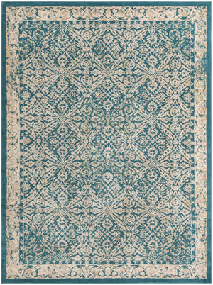 Teal 9' x 12' Oslo Rectangle Area Rug 100% Polypropylene Traditional Classic Vintage Distressed Carpet for Indoor Home Decor for Sale at Rug Engine