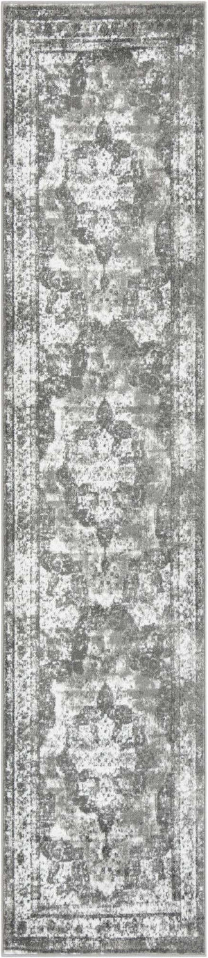 Gray 2' 7 x 12' Sofia Runner Area Rug Durable Easy Clean Stain Resistant Unique Carpet for Affordable Interior Home Design for Sale at Rug Engine