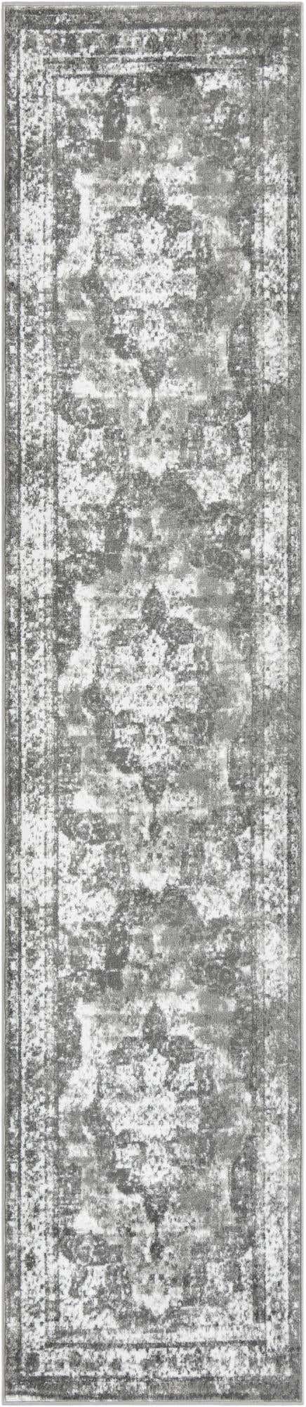 Gray 2' 7 x 12' Sofia Runner Area Rug Durable Easy Clean Stain Resistant Unique Carpet for Affordable Interior Home Design for Sale at Rug Engine