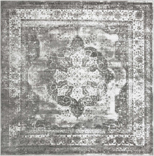 Gray 13' 1 x 13' 1 Sofia Square Area Rug Durable Easy Clean Stain Resistant Unique Carpet for Affordable Interior Home Design for Sale at Rug Engine