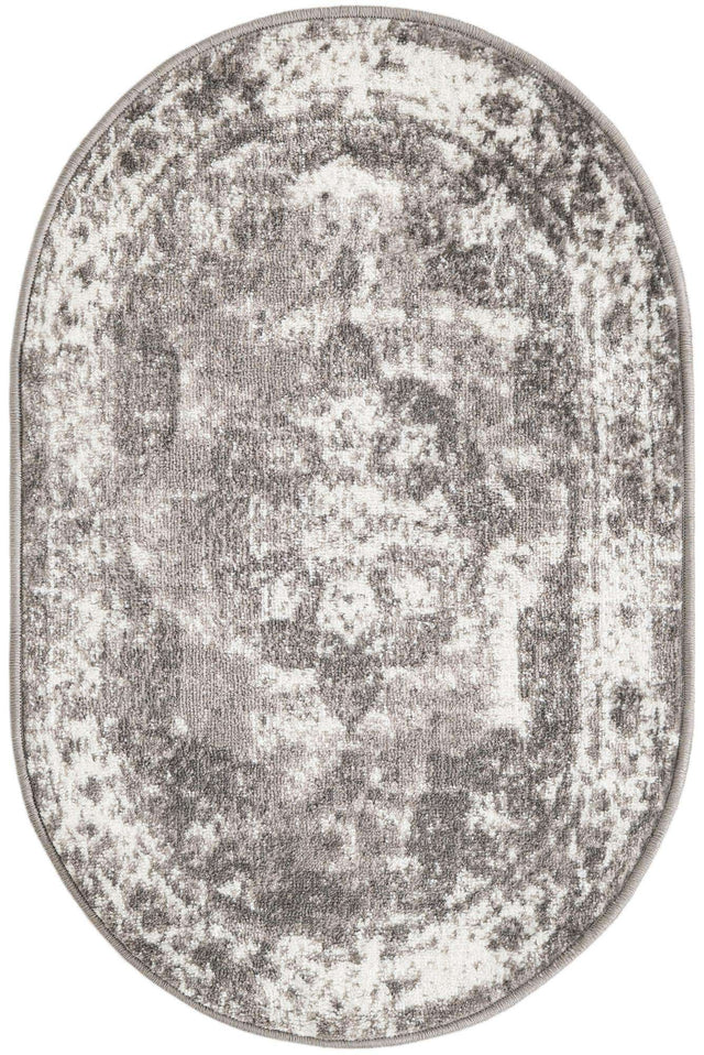 Gray 2' x 3' 1 Sofia Oval Area Rug Durable Easy Clean Stain Resistant Unique Carpet for Affordable Interior Home Design for Sale at Rug Engine