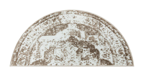 Beige 2' 2 x 3' 7 Sofia Hearth Half-Round Semicircle Area Rug Durable Easy Clean Stain Resistant Unique Carpet for Affordable Interior Home Design for Sale at Rug Engine