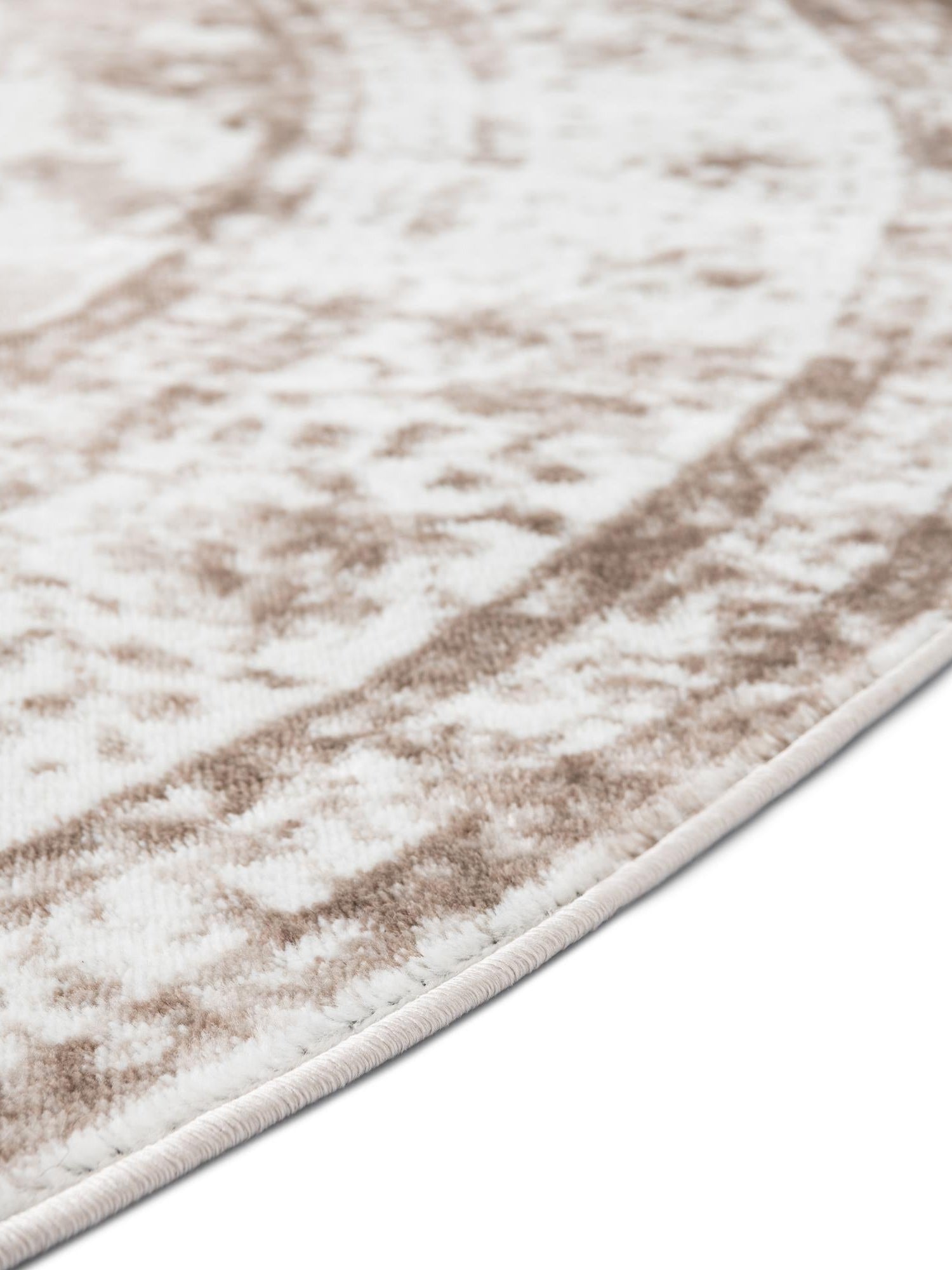 Beige 3' 1 x 6' 1 Sofia Hearth Half-Round Semicircle Area Rug Durable Easy Clean Stain Resistant Unique Carpet for Affordable Interior Home Design for Sale at Rug Engine