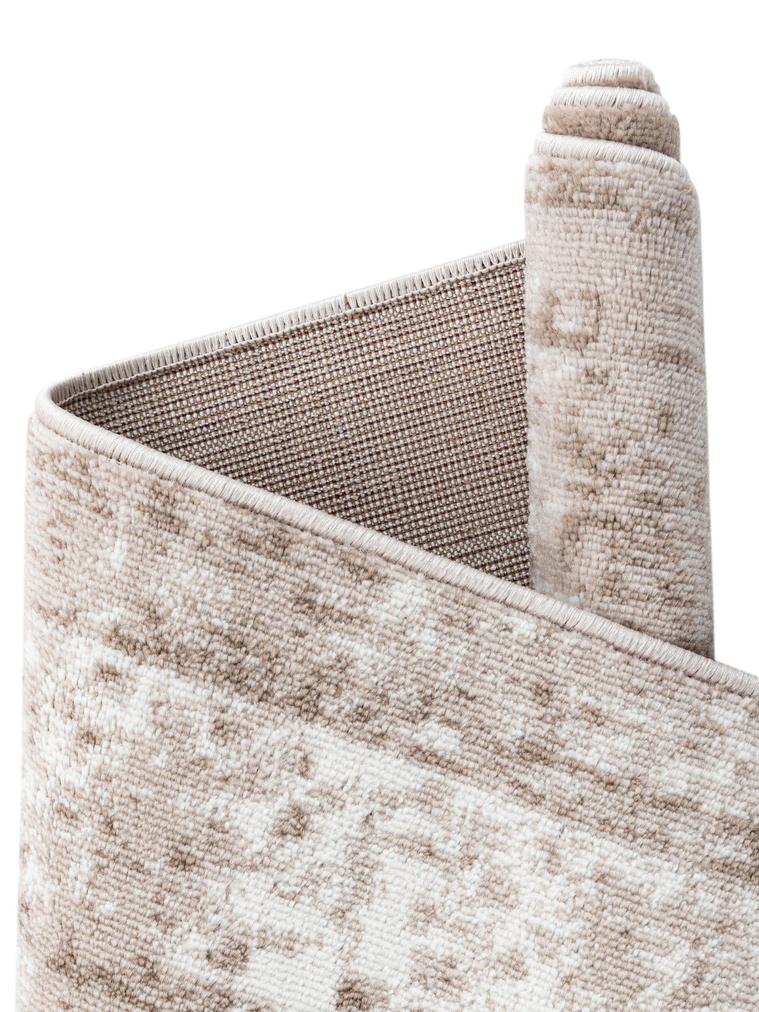 Beige 3' 1 x 6' 1 Sofia Hearth Half-Round Semicircle Area Rug Durable Easy Clean Stain Resistant Unique Carpet for Affordable Interior Home Design for Sale at Rug Engine
