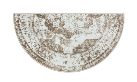 Beige 2' 2 x 3' 7 Sofia Hearth Half-Round Semicircle Area Rug Durable Easy Clean Stain Resistant Unique Carpet for Affordable Interior Home Design for Sale at Rug Engine