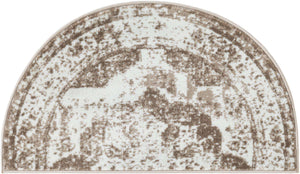 Beige 2' 2 x 4' Sofia Semicircle Hearth Rug