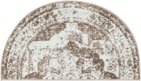 Beige 2' 2 x 4' Sofia Semicircle Hearth Rug