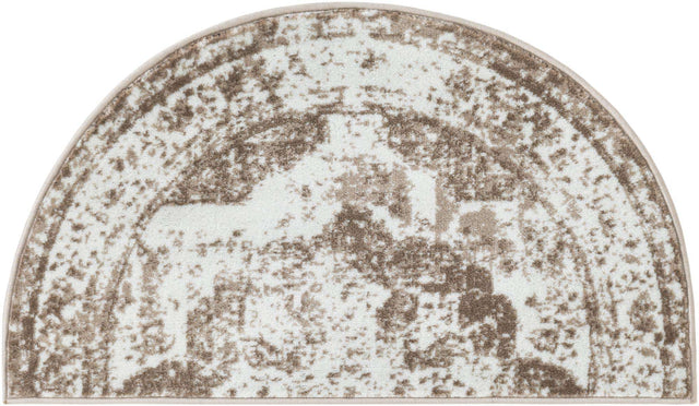 Beige 2' 2 x 4' Sofia Semicircle Hearth Rug