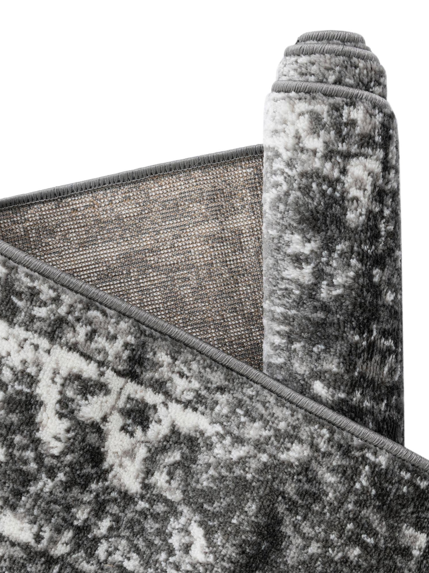 Dark Gray 3' 1 x 6' 1 Sofia Hearth Half-Round Semicircle Area Rug Durable Easy Clean Stain Resistant Unique Carpet for Affordable Interior Home Design for Sale at Rug Engine