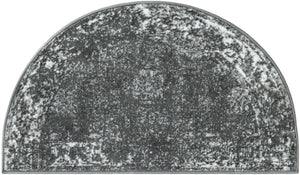 Dark Gray 2' 2 x 4' Sofia Semicircle Hearth Rug