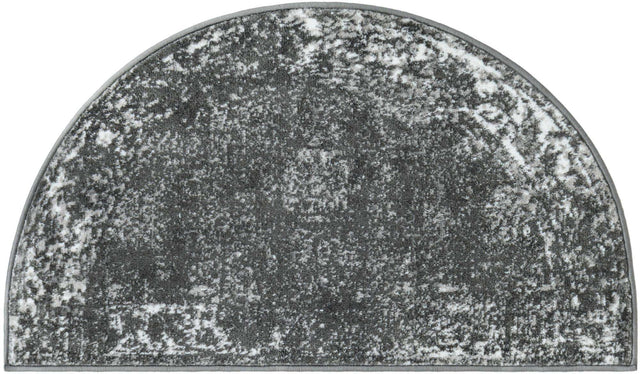 Dark Gray 2' 2 x 4' Sofia Semicircle Hearth Rug