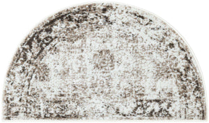 Beige 2' 2 x 4' Sofia Semicircle Hearth Rug