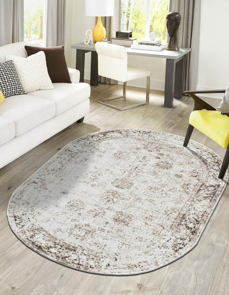 Beige 2' x 3' 1 Sofia Oval Area Rug Durable Easy Clean Stain Resistant Unique Carpet for Affordable Interior Home Design for Sale at Rug Engine