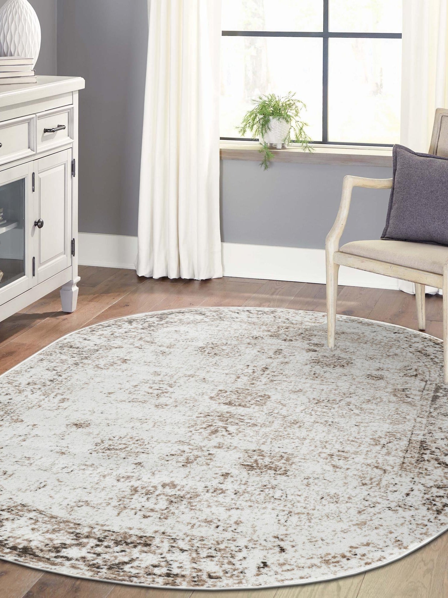 Beige 4' 1 x 6' 1 Sofia Oval Area Rug Durable Easy Clean Stain Resistant Unique Carpet for Affordable Interior Home Design for Sale at Rug Engine