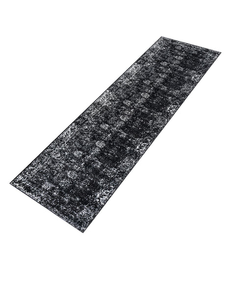 Black 2' 7 x 12' Sofia Runner Area Rug Durable Easy Clean Stain Resistant Unique Carpet for Affordable Interior Home Design for Sale at Rug Engine