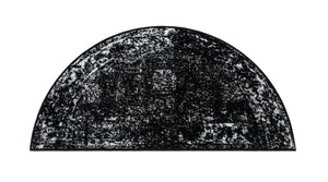 Black 2' 2 x 4' Sofia Semicircle Hearth Rug
