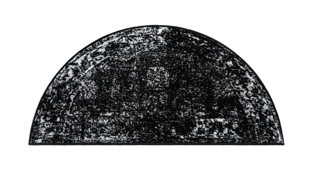 Black 2' 2 x 4' Sofia Semicircle Hearth Rug