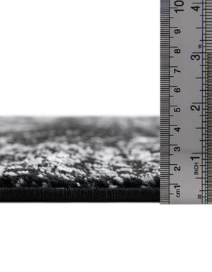 Black 2' 2 x 4' Sofia Semicircle Hearth Rug