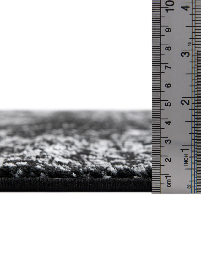 Black 2' 2 x 4' Sofia Semicircle Hearth Rug