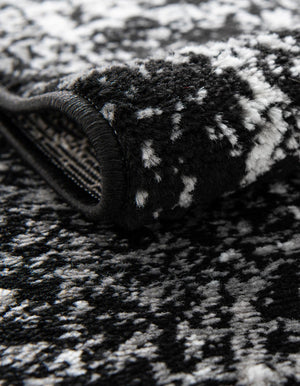 Black 2' 2 x 4' Sofia Semicircle Hearth Rug