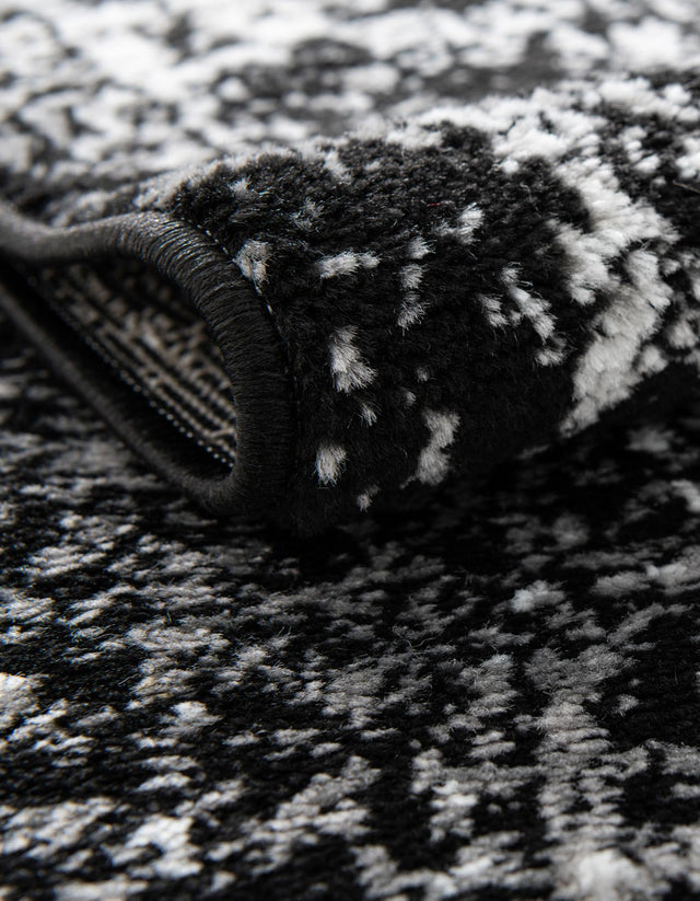Black 2' 2 x 4' Sofia Semicircle Hearth Rug