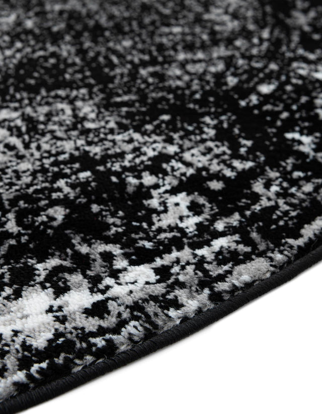 Black 3' 1 x 6' 1 Sofia Semicircle Hearth Rug