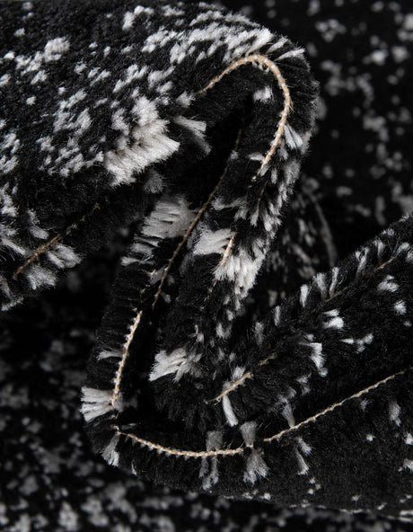 Black 2' 2 x 3' 7 Sofia Hearth Half-Round Semicircle Area Rug Durable Easy Clean Stain Resistant Unique Carpet for Affordable Interior Home Design for Sale at Rug Engine