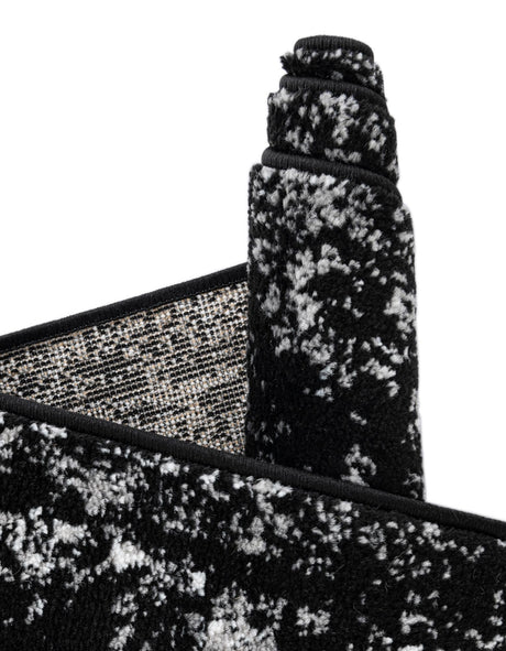 Black 3' 1 x 6' 1 Sofia Hearth Half-Round Semicircle Area Rug Durable Easy Clean Stain Resistant Unique Carpet for Affordable Interior Home Design for Sale at Rug Engine