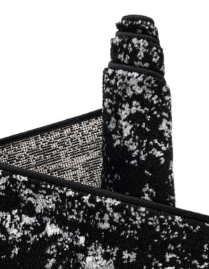 Black 2' 2 x 4' Sofia Semicircle Hearth Rug