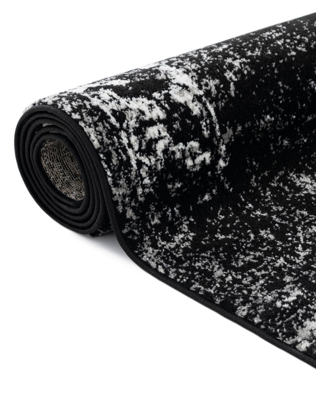 Black 2' 2 x 4' Sofia Semicircle Hearth Rug
