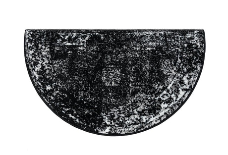 Black 2' 2 x 3' 7 Sofia Hearth Half-Round Semicircle Area Rug Durable Easy Clean Stain Resistant Unique Carpet for Affordable Interior Home Design for Sale at Rug Engine