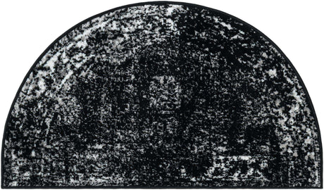 Black 2' 2 x 4' Sofia Semicircle Hearth Rug