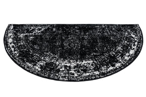 Black 3' 1 x 6' 1 Sofia Semicircle Hearth Rug