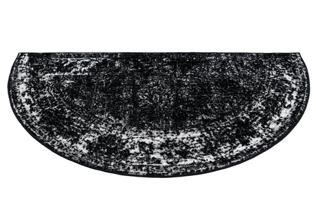 Black 3' 1 x 6' 1 Sofia Hearth Half-Round Semicircle Area Rug Durable Easy Clean Stain Resistant Unique Carpet for Affordable Interior Home Design for Sale at Rug Engine