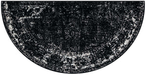 Black 3' 1 x 6' 1 Sofia Semicircle Hearth Rug