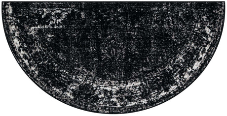 Black 3' 1 x 6' 1 Sofia Semicircle Hearth Rug