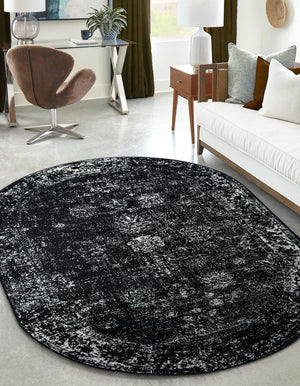 Black 2' x 3' 1 Sofia Oval Rug
