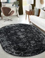 Black 5' 3 x 8' Sofia Oval Rug