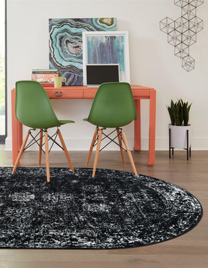 Black 2' x 3' 1 Sofia Oval Rug