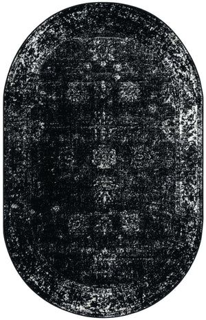 Black 5' 3 x 8' Sofia Oval Rug