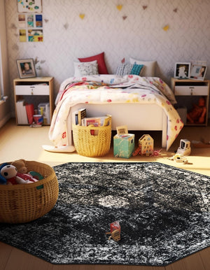 Black 4' 1 x 4' 1 Sofia Octagon Rug