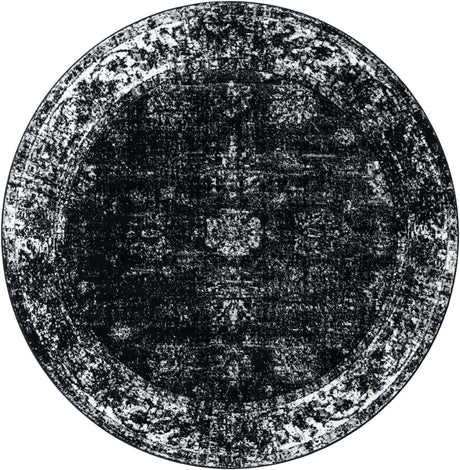 Black 8' x 8' Sofia Round Rug