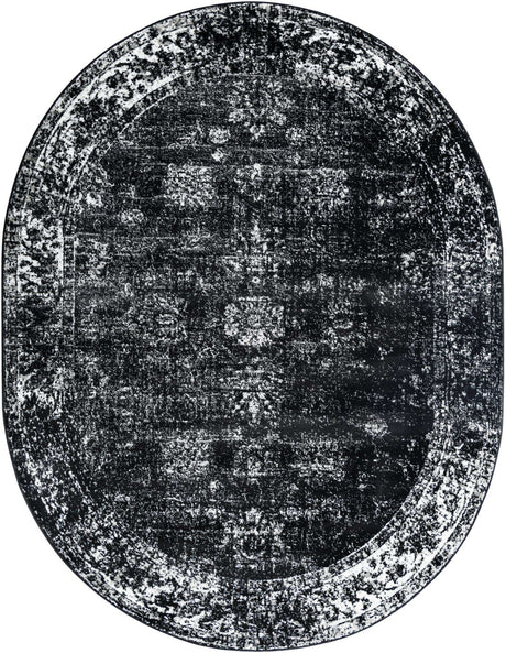 Black 8' x 10' Sofia Oval Rug