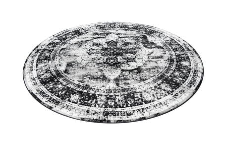 Black 10' x 10' Sofia Round Area Rug Durable Easy Clean Stain Resistant Unique Carpet for Affordable Interior Home Design for Sale at Rug Engine