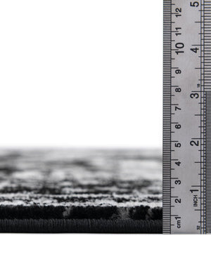 Black 2' 2 x 4' Sofia Semicircle Hearth Rug