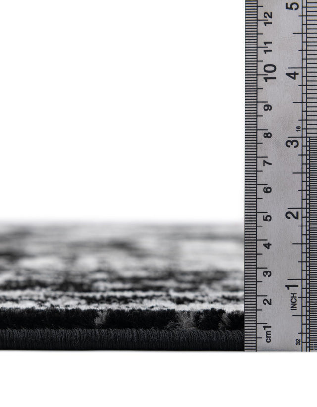 Black 2' 2 x 4' Sofia Semicircle Hearth Rug